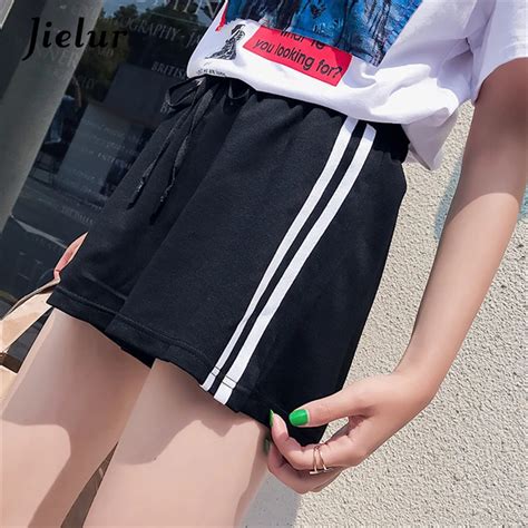 Aliexpress Buy Jielur Korean Slim Side Striped Wide Leg Shorts