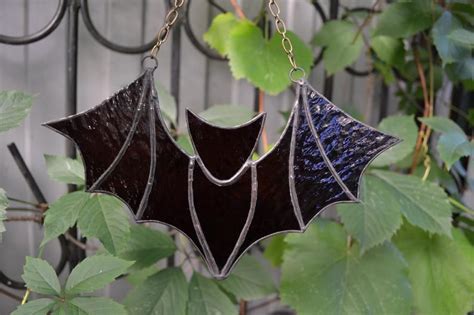 Stained Glass Bat Suncatcher - Etsy | Art glass pumpkin, Stained glass ...