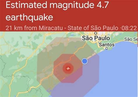 Bahia ba Sul de São Paulo registra abalo sísmico de 4 na escala Richter