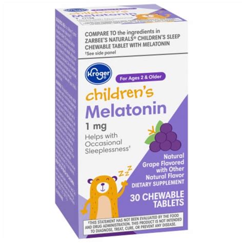 Kroger® Children's Melatonin Grape Chew Tablets 1mg, 30 ct - Kroger