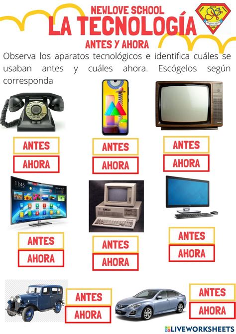 Tecnologia de antes y ahora worksheet Tecnologia para niños