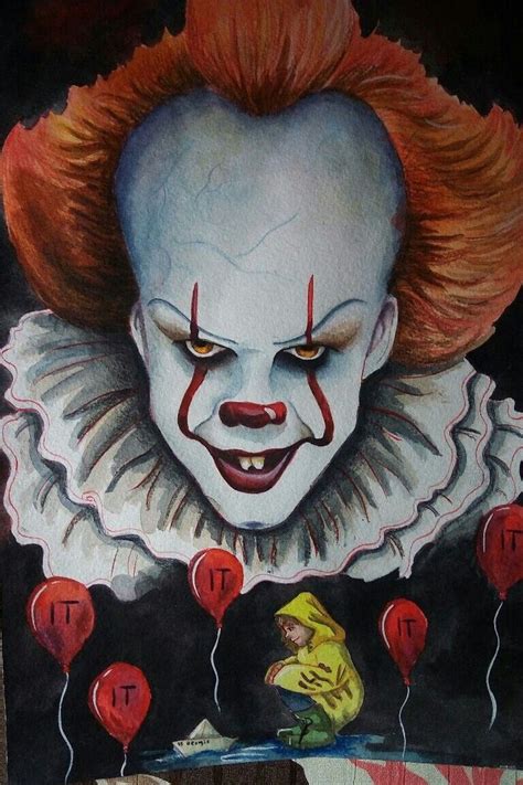 Pin By Dexter Hall On Horror Pennywise Painting Clown Paintings