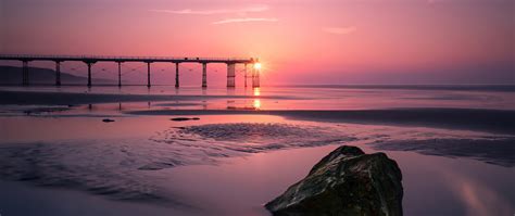 2560x1080 Pier Beach Sunset 4k Wallpaper,2560x1080 Resolution HD 4k ...