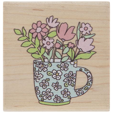 Teacup Bouquet Rubber Stamp Hobby Lobby