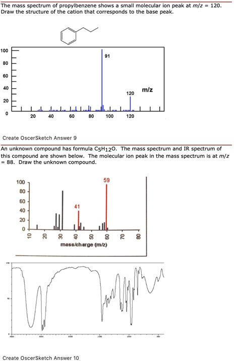 Solved The Mass Spectrum Of Propylbenzene Shows A Small Chegg