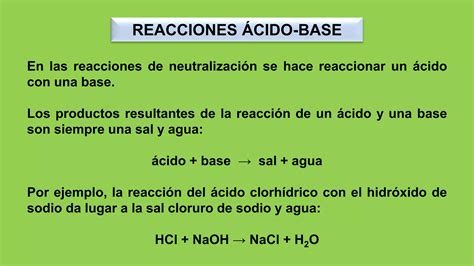 Ejemplos De Reacciones Cido Base Y Ajustes Ppt