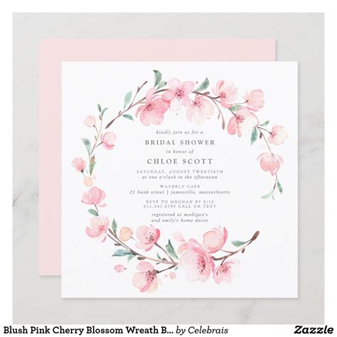 Elegant Blush Watercolor Floral Bridal Shower Invitation Zazzle Artofit