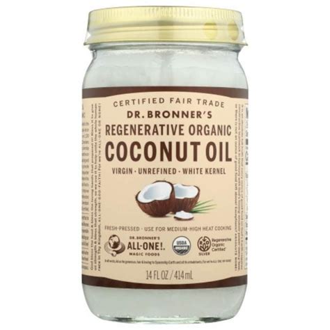 Dr Bronners Organic Coconut Oil 14oz White Kernel Vegan Essentials