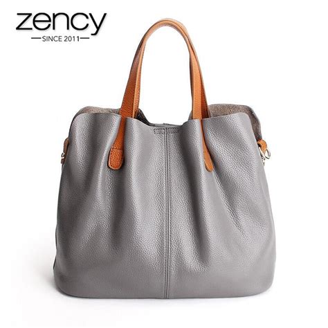 Zency Hot Sale Women Handbag 100 Genuine Leather Lady Casual Tote