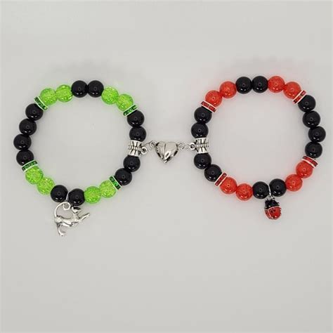 Cat And Ladybug Matching Bracelet Beaded Bracelet Ts Couple