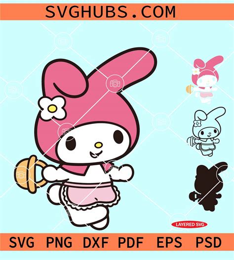 Melody Sanrio Svg Hello Kitty Svg My Melody Svg