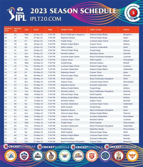 IPL 2023 Schedule 2023 Indian Premier League Fixtures GKSchools