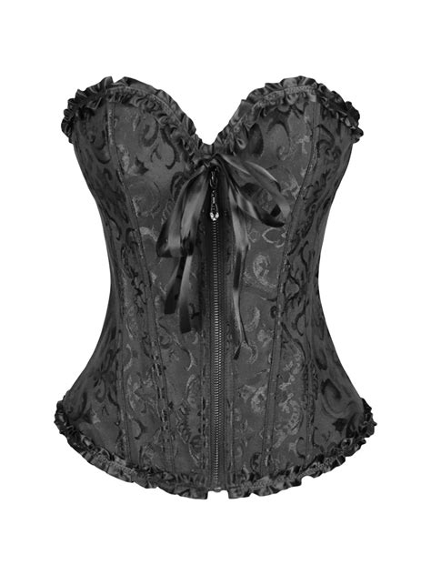 Feorjgp Women Corset Tops Floral Lace Bustier Overbust Tie Up Strapless Tube Tops Vintage Court