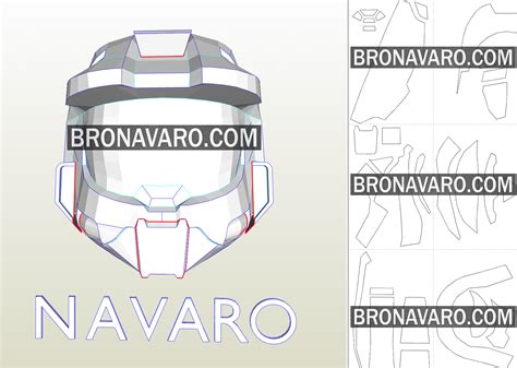 Master Chief Helmet (Foam Template) | Halo 3 Spartan Helmet Pepakura ...