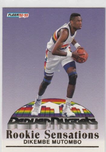 Dikembe Mutombo Rookie Sensations Fleer Basketball Card Denver