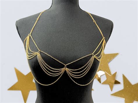 Body Chain For Women String Bikini Chain Breast Chain Shoulder Chain Bra Bikini Jewelry Chain