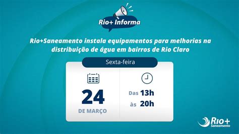 Rio Saneamento On Twitter Nesta Sexta Feira Entre H E H A