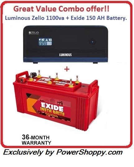 Luminous Zelio Exide Ib Ah Battery Powershoppy