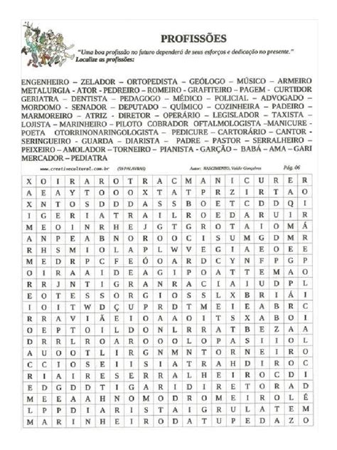 Caça Palavras Profissões - Caça Palavras Das Profissoes | PDF
