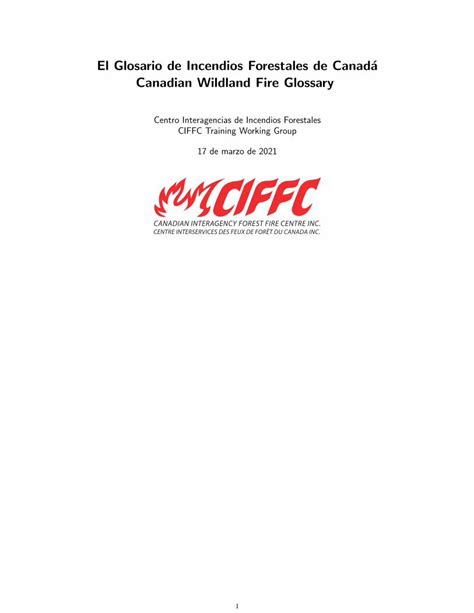 Pdf El Glosario De Incendios Forestales De Canada Canadian Dokumen