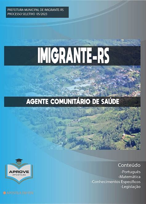 APOSTILA IMIGRANTE AGENTE COMUNITÁRIO DE SAÚDE Aprove Apostilas