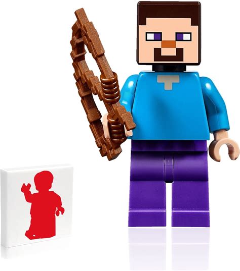 Lego Minecraft Steve Minifigure With Pixelated Minecraft Weapon Toys And Games