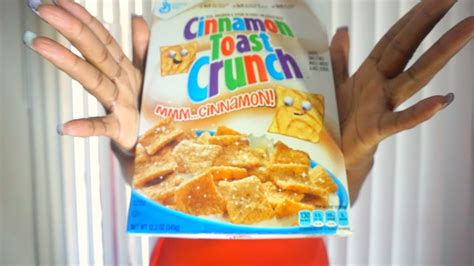 Cereal Asmr Eating Sounds Cinnamon Toast Crunch Youtube