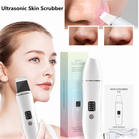 Ultrasonic Skin Scrubber Peeling Shovel Ems Ion Acne Blackhead Remover