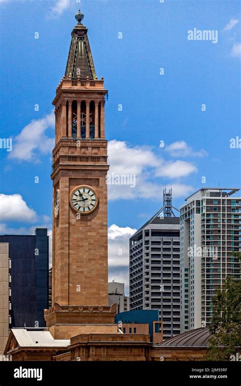 City Hall Clock Tower Brisbane Queensland Australi Stock Photo - Alamy