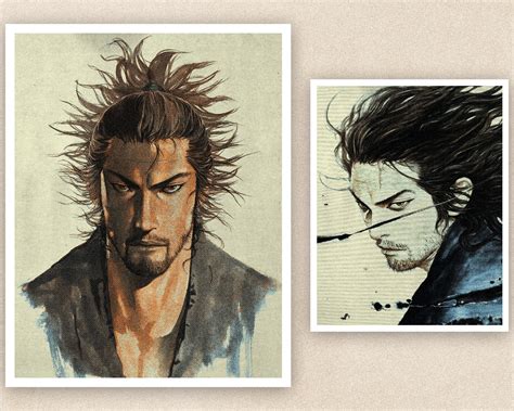 Miyamoto Musashi Vagabond Manga Digital Printable Wall Art Japanese