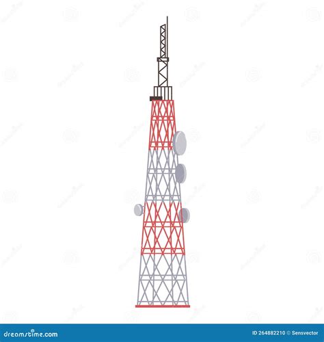 Radio Mast Telecommunication Tower Satellite Stock Vector