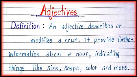 Definition Of Adjective Adjectives, Examples Of Adjectives,, 42% OFF