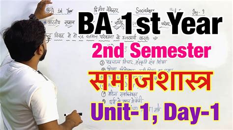 Day 1 BA 1st Year 2nd Semester Sociology Unit 1 Detailed Video