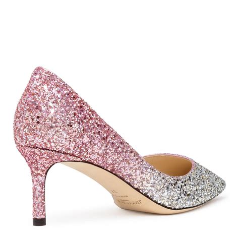 Jimmy Choo Leather Romy Silver Pink Glitter Pumps In Metallic Lyst