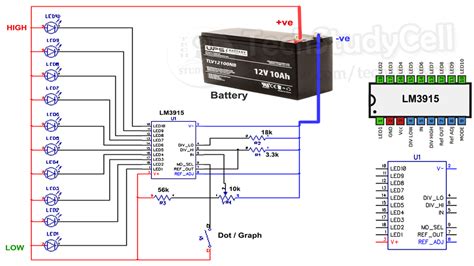 Lm324 Battery Level Indicator Circuit Diagram