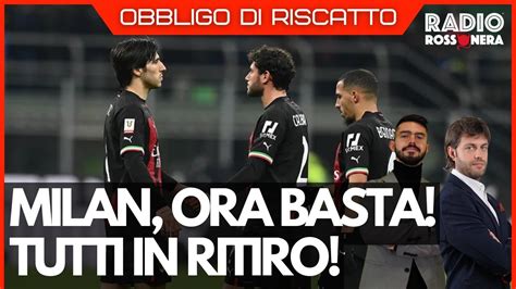 ELIMINATI DALLA COPPA I MOTIVI DEL MILAN IN RITIRO Obbligo Di