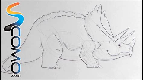 Dibujar Un Triceratops Dionosaurios Youtube