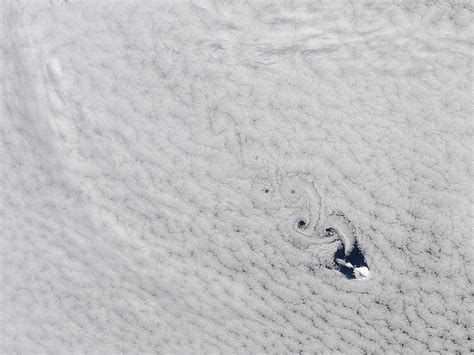 Cloud vortices off Heard Island, south Indian Ocean