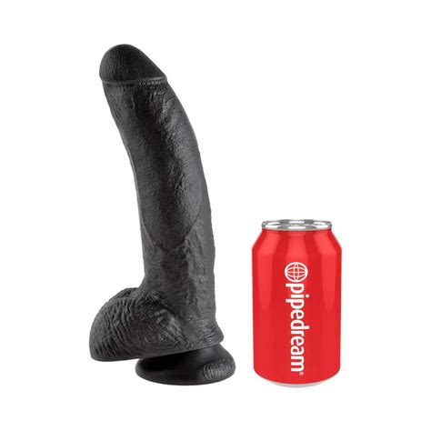 King Cock 9in Dildo W Balls Black Pipedream Satisfaction