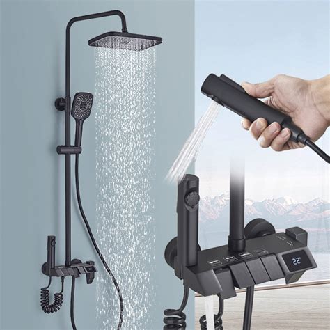 Guga Shower Set Bathroom Button Shower Digital Display Shower Set Hot And Cold 4 In 1 Shower Set