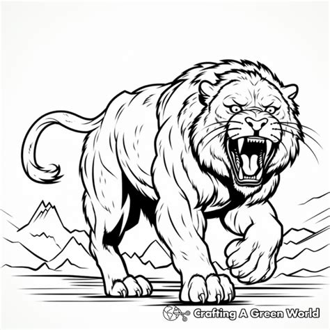 Sabertooth Tiger Coloring Pages Free And Printable