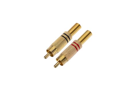 Разъем штекер RCA PROCONNECT металл пайка черный/красный Gold 100 шт 14 ...