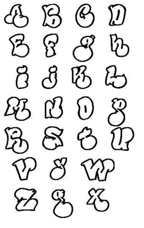 How To Draw Graffiti Bubble Letters A Z