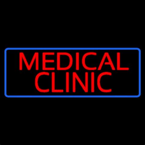 Custom Red Medical Clinic Blue Border Neon Sign USA – Custom Neon Signs ...