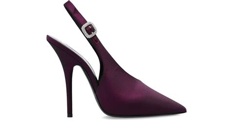 Saint Laurent Yasmeen Slingback Pumps In Purple Lyst