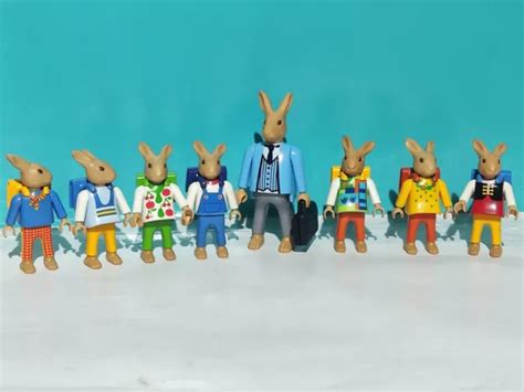 PLAYMOBIL LOT DE Figurines Lapins De Pâques 4451 4452 4453 4454 4455