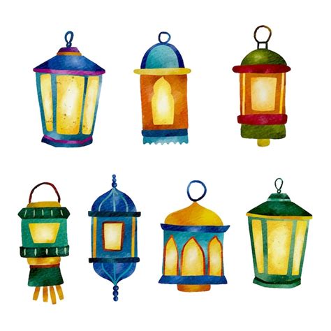 Premium Vector Watercolor Ramadan Lantern Illustration