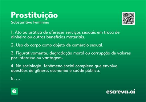 Oq E Prostituição - Prostituição - Significado e Sinônimo - escreva.ai