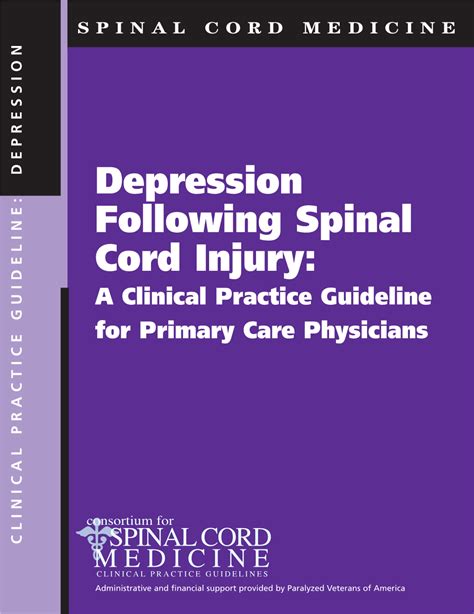 Depression Following Spinal Cord Injury A Clinical Practice Guideline For Primary Care