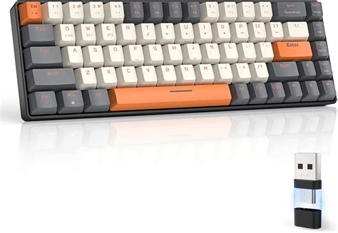 Wireless Mechanical Keyboard Bluetooth Dual Mode Hot Swappable Mini Key Red Switch For PC
